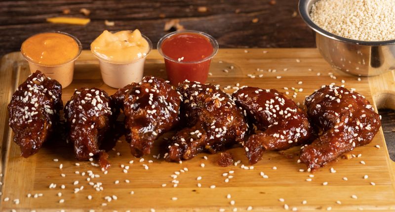 Teriyaki Glazed Wings with sesame seeds