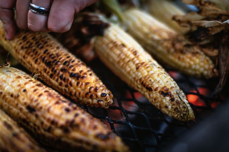 Grilled Corn on the Cob with butter and seasoning