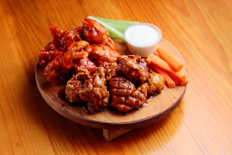 Honey Garlic Wings coated in sweet garlic glaze